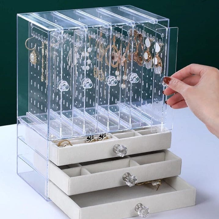 Acrylic Display Jewellery Stand With Drawers, High-End Exquisite Jewellery Organizer Acrylic Display Jewellery Stand With Drawers, High-End Exquisite Jewellery Organizer